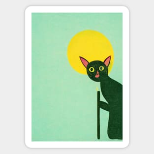 Dobby The Cat Retro Poster Vintage Art Dobby Wall Green Elf Illustration Sticker